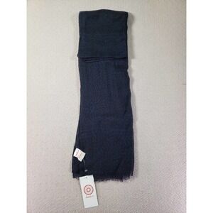 Diadem Scarf Mens One Size Blue Knit Long Soft Rectangular Thermal 100% Wool NWT